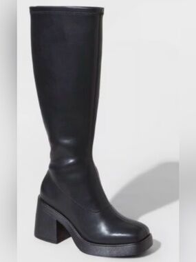 Target Black Knee-High Block Heel Boots
